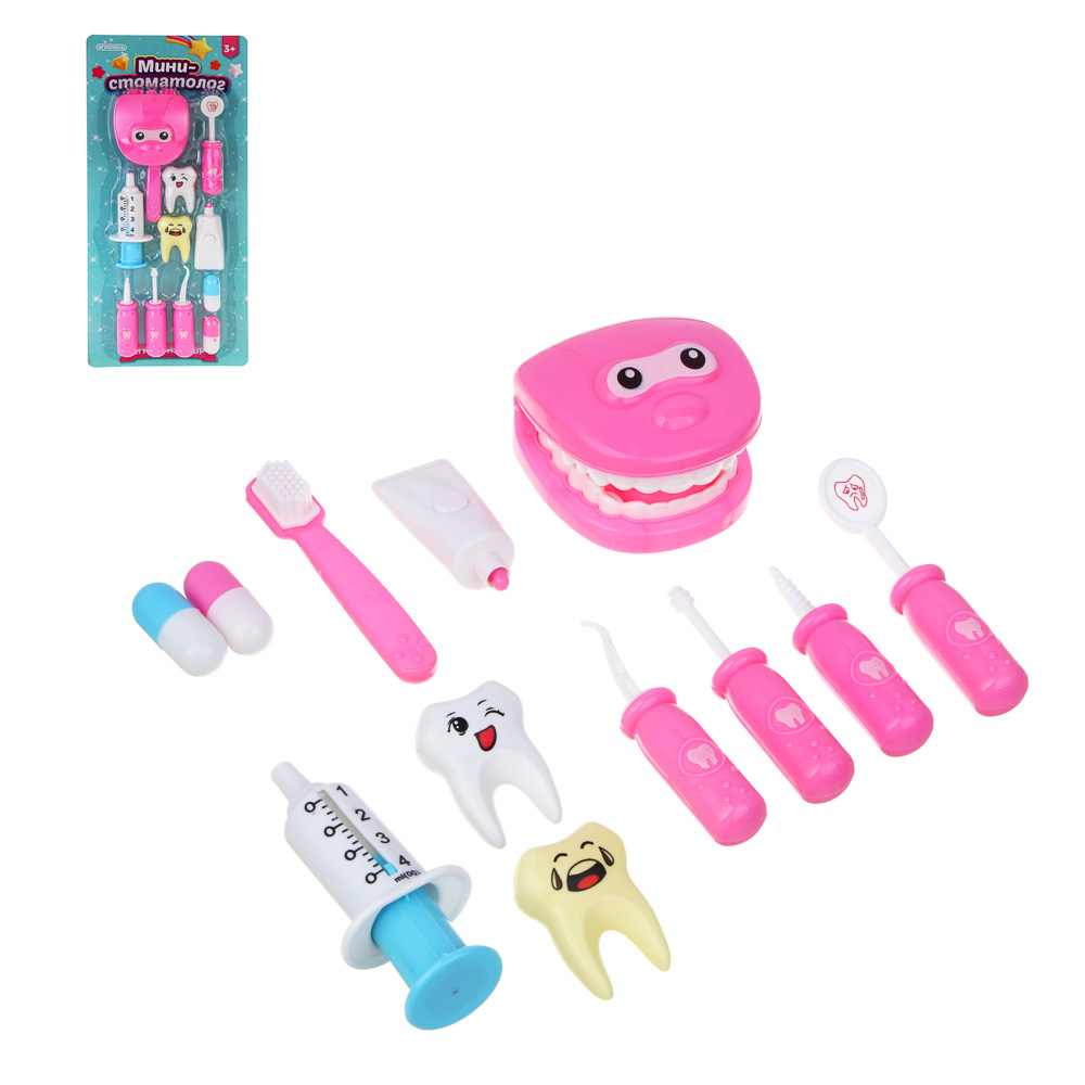 ИГРОЛЕНД Набор игровой профессии мини "Стоматолог", PP, ABS, 16х5х34,5см, арт.№ 294-188
