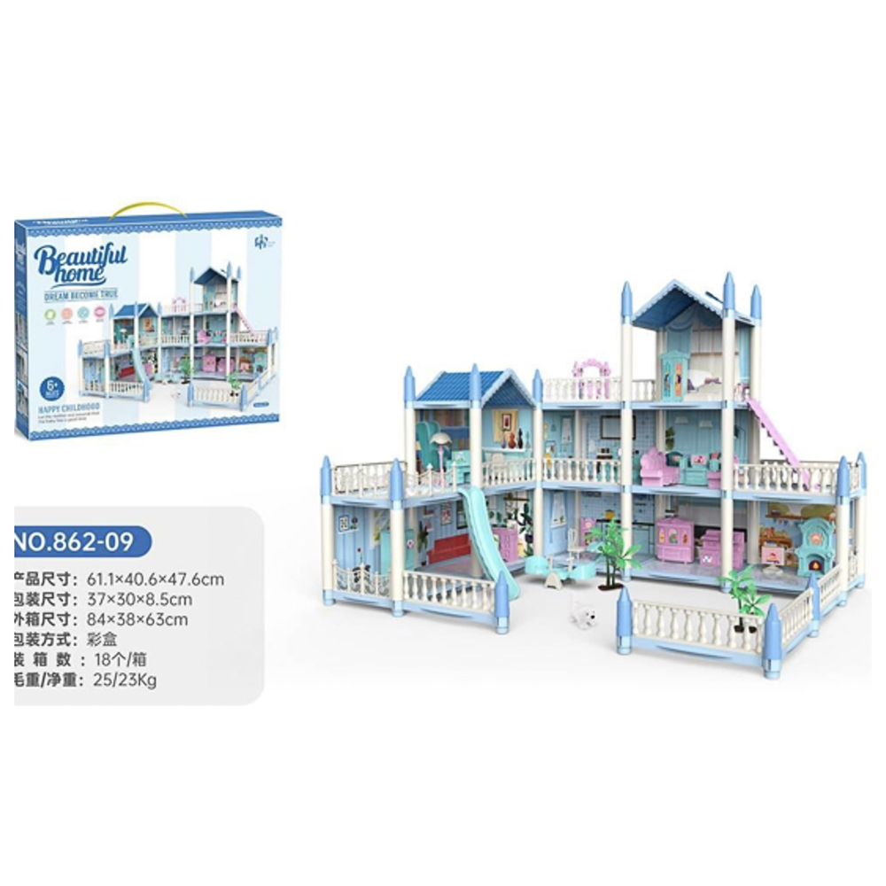 Дом для куклы "Особняк", с акс. и куклой, ABS, PP, Н35, тм ИГРОЛЕНД, 3+, арт.№ 278-145