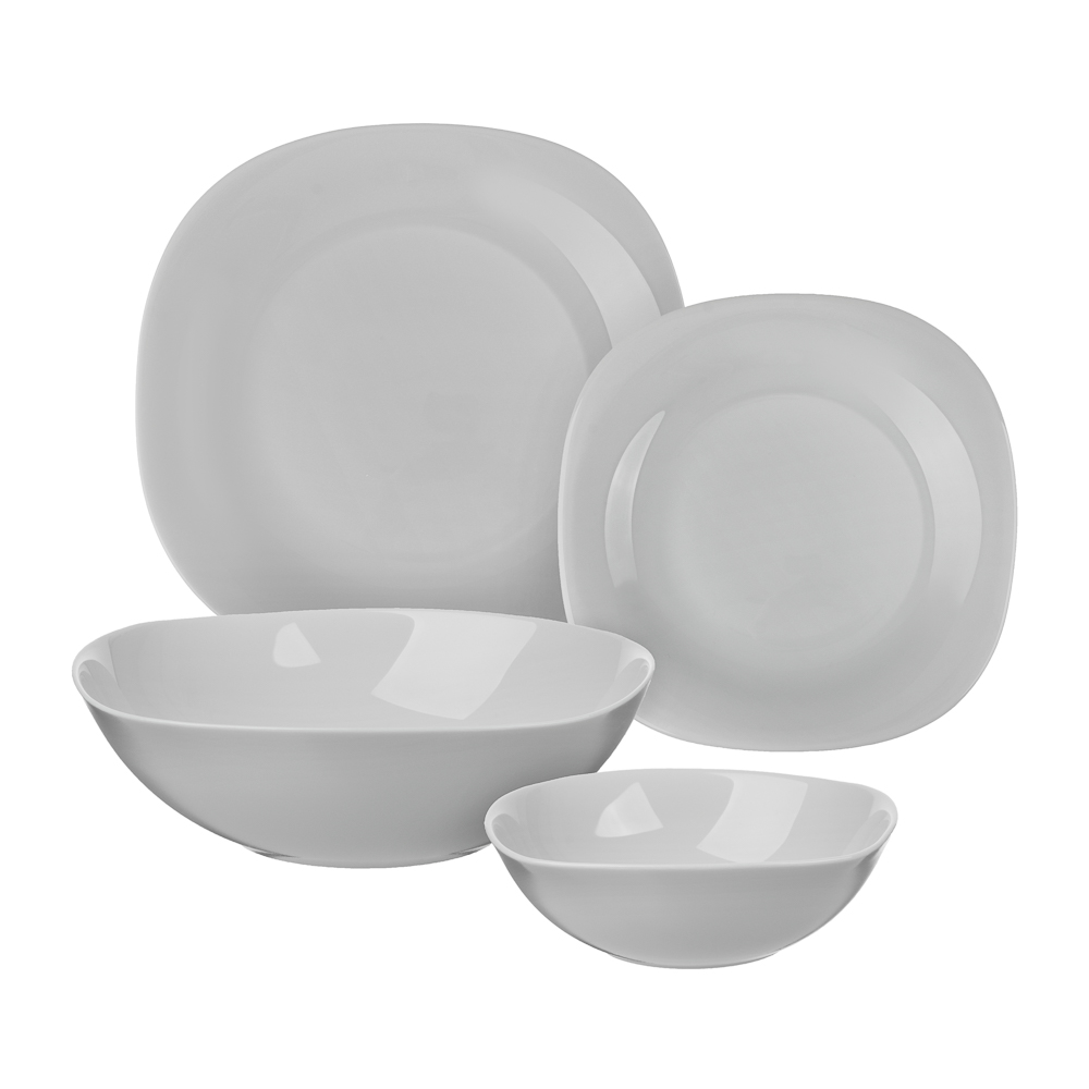 MILLIMI Грей Набор столовой посуды 19 пр., опаловое стекло, квадратный, арт.№ 818-232