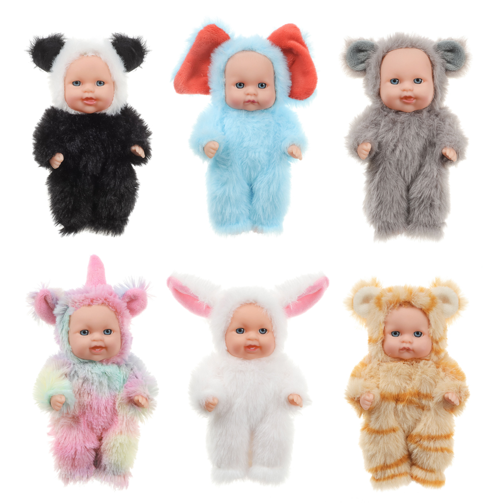 ИГРОЛЕНД Пупс в кигуруми 12 см, PVC, PP, полиэстер, 10,2х5х17 см, арт.№ 436-162