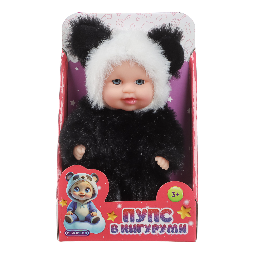 ИГРОЛЕНД Пупс в кигуруми 12 см, PVC, PP, полиэстер, 10,2х5х17 см, арт.№ 436-162