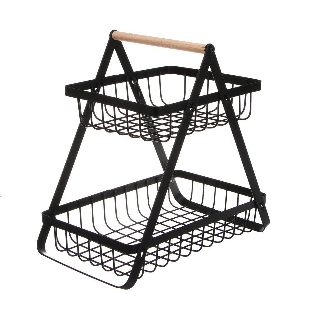 Корзина для фруктов двухярусная тм Vetta, 22x14x25 см, углеродистая сталь, арт.№ 827-133