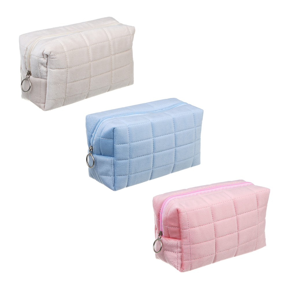 ЮL Косметичка велюровая Мадмуазель, полиэстер, 18х12,5х7,5см, 3 цвета, арт.№ 327-328