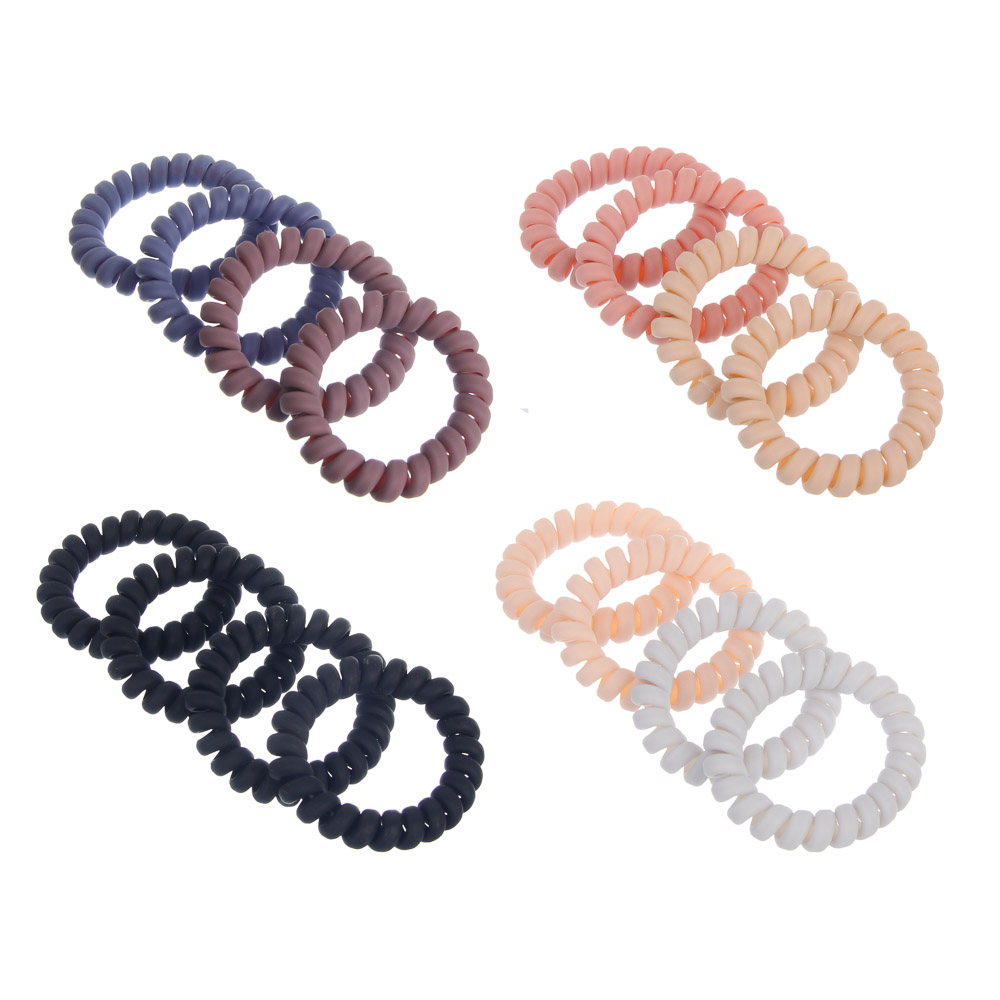 Резинки-пружинки 4 шт ЮНИLOOK матовые, 5 см, 4 сочетания цветов, арт.№ 322-353