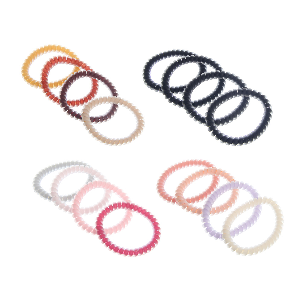 Резинки-пружинки 4 шт ЮНИLOOK полупрозрачные матовые софт тач, 5 см, 4 сочетания цветов, арт.№ 322-354