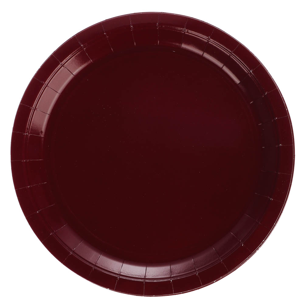 Тарелка бордовая, персиковая в асс 23см 6шт, арт.№ 530-425