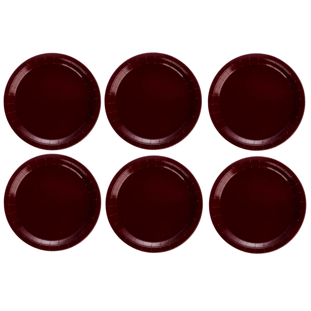 Тарелка бордовая, персиковая в асс 23см 6шт, арт.№ 530-425