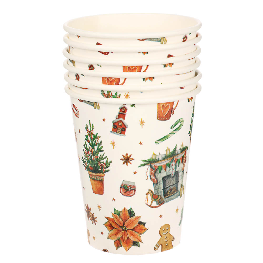 Набор бумажных стаканов Новогоднее настроение, 6 шт*250 мл, арт.№ 530-426