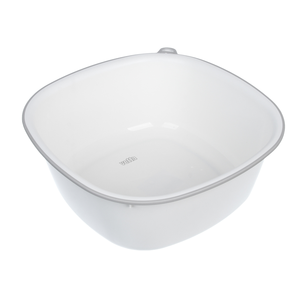 Таз прямоугольный тм VETTA, 7литров, 32,5х32,5х13 см, полипропилен, тпр, цвет белый, арт.№ 407-112