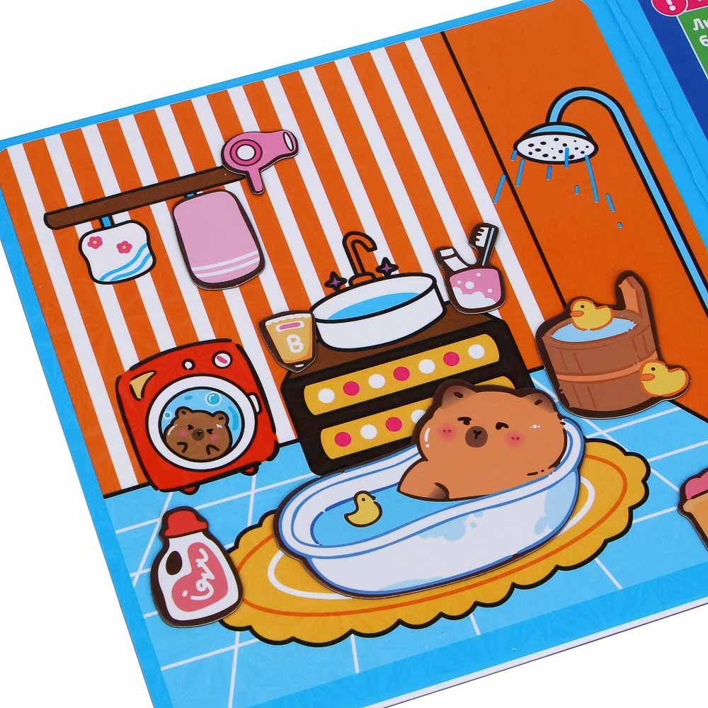 ХОББИХИТ Аппликация магнитная "Капибара", бумага, винил, 15,5х15,5см, 4 дизайна, арт.№ 284-323