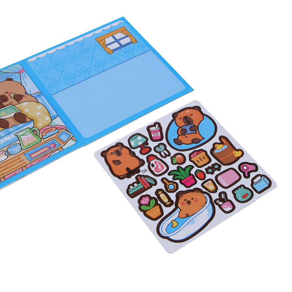 ХОББИХИТ Аппликация магнитная "Капибара", бумага, винил, 15,5х15,5см, 4 дизайна, арт.№ 284-323