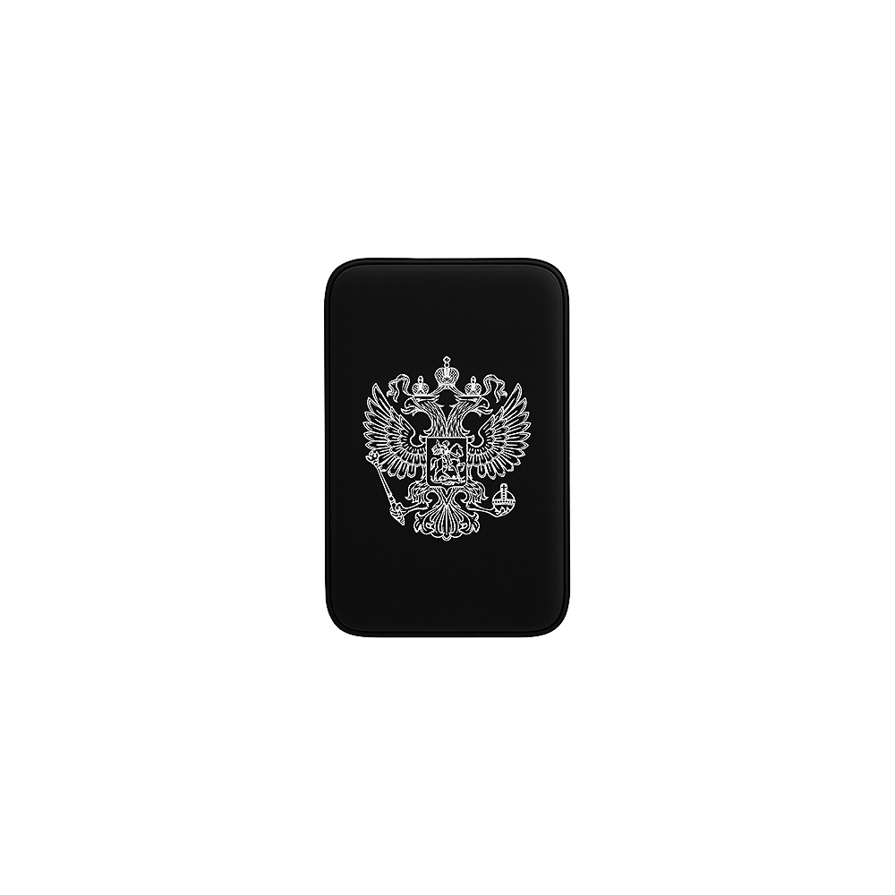 BY Аккумулятор мобильный Светящийся Герб 5000мАч,USB-A,USB-C,бес. зарядка MAG 15W,QC,PD,22.5W,чёрный, арт.№ 031-175