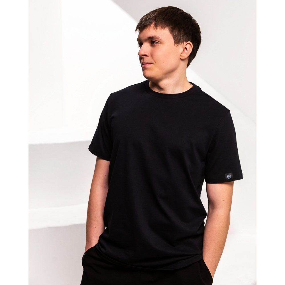 BY Basic Футболка мужская, хлопок, цвет черный, размер M, арт.№ 833-165