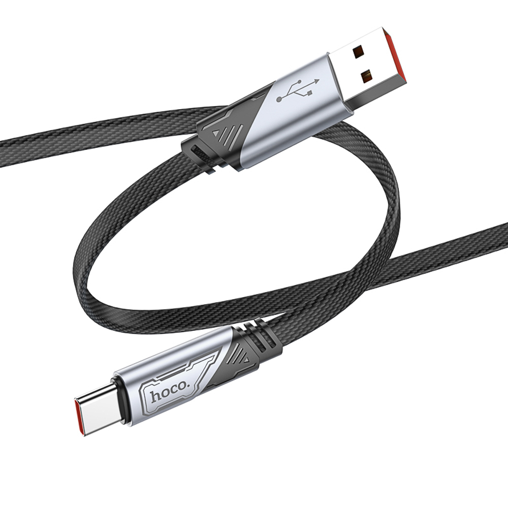 Кабель для зарядки USB(A)-Type C hoco. модель U119 Machine, 1 м, 5А, черный, арт.№ 931-580