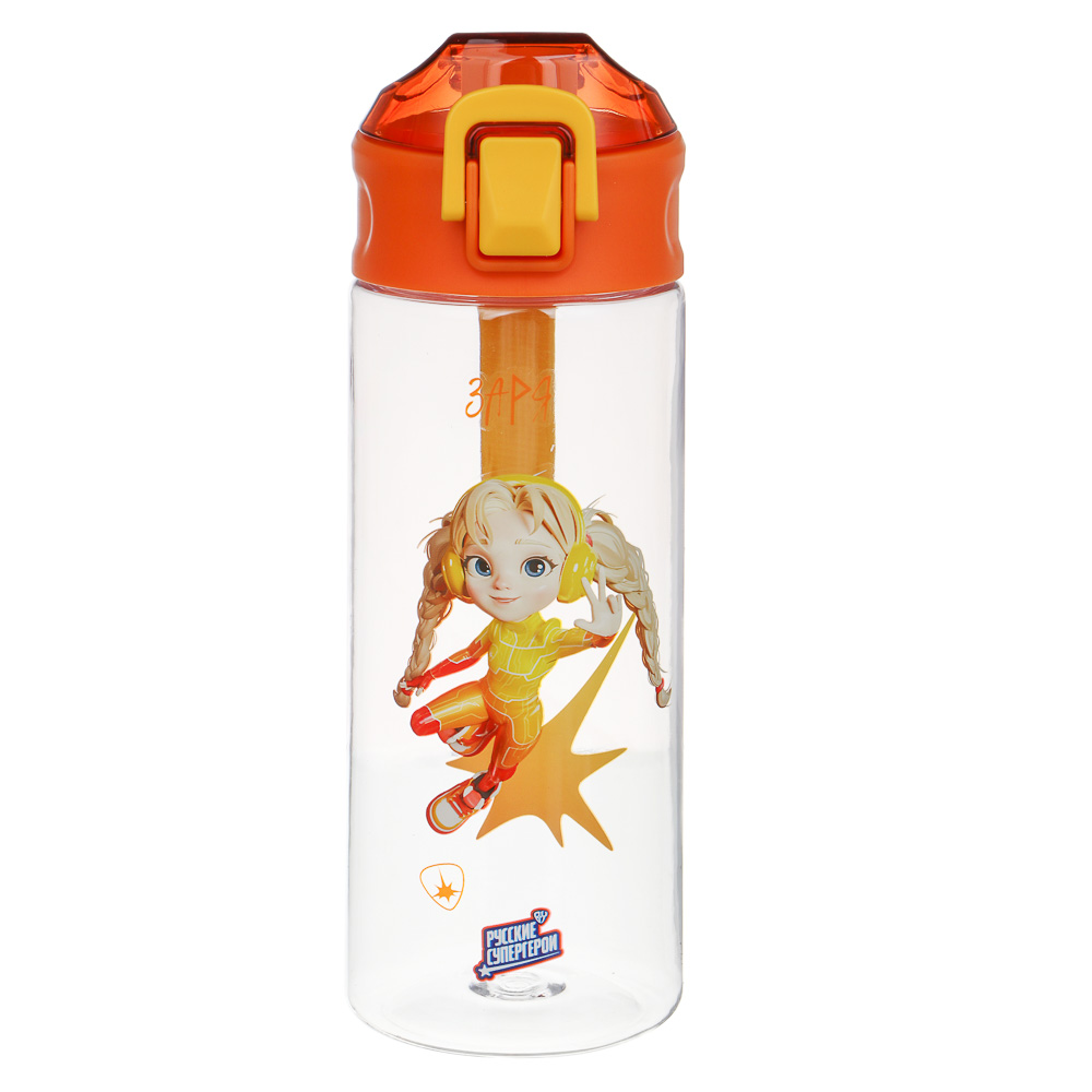 Бутылка спортивная тм BY Русские Супергерои, 7,3x21,3см, 600мл, PC, PP, 8 дизайнов, арт.№ 088-142