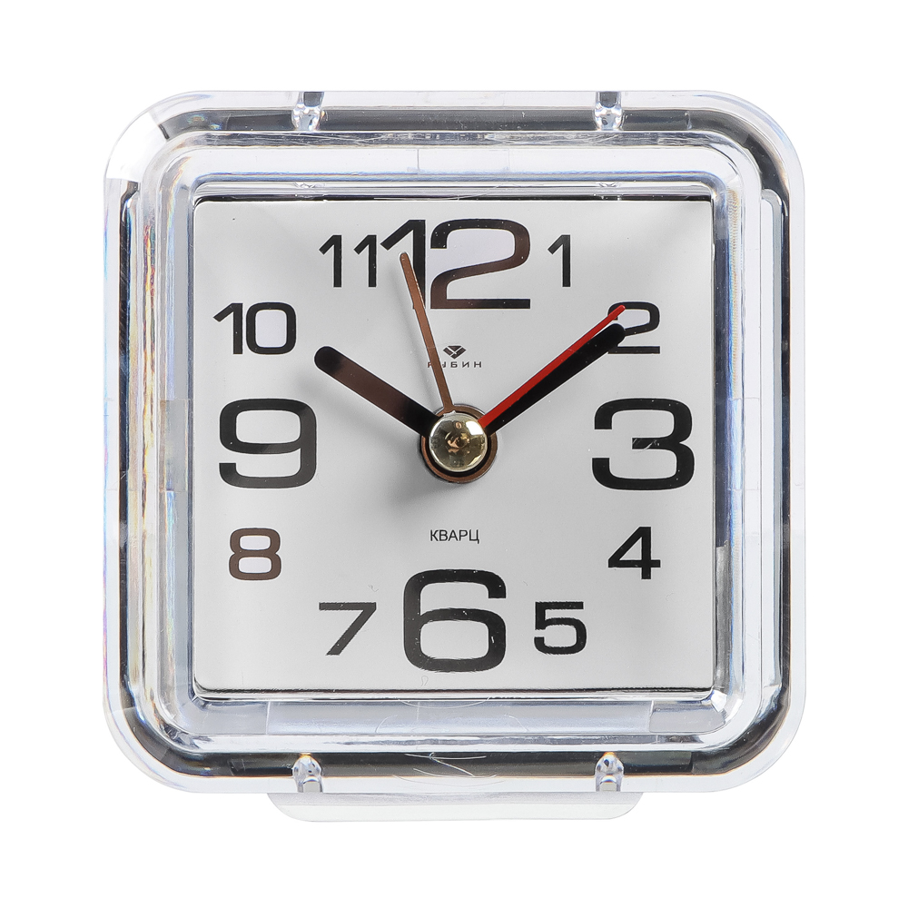 Будильник кварц, корпус прозрачный "Классика", арт.В1-001, арт.№ 529-338