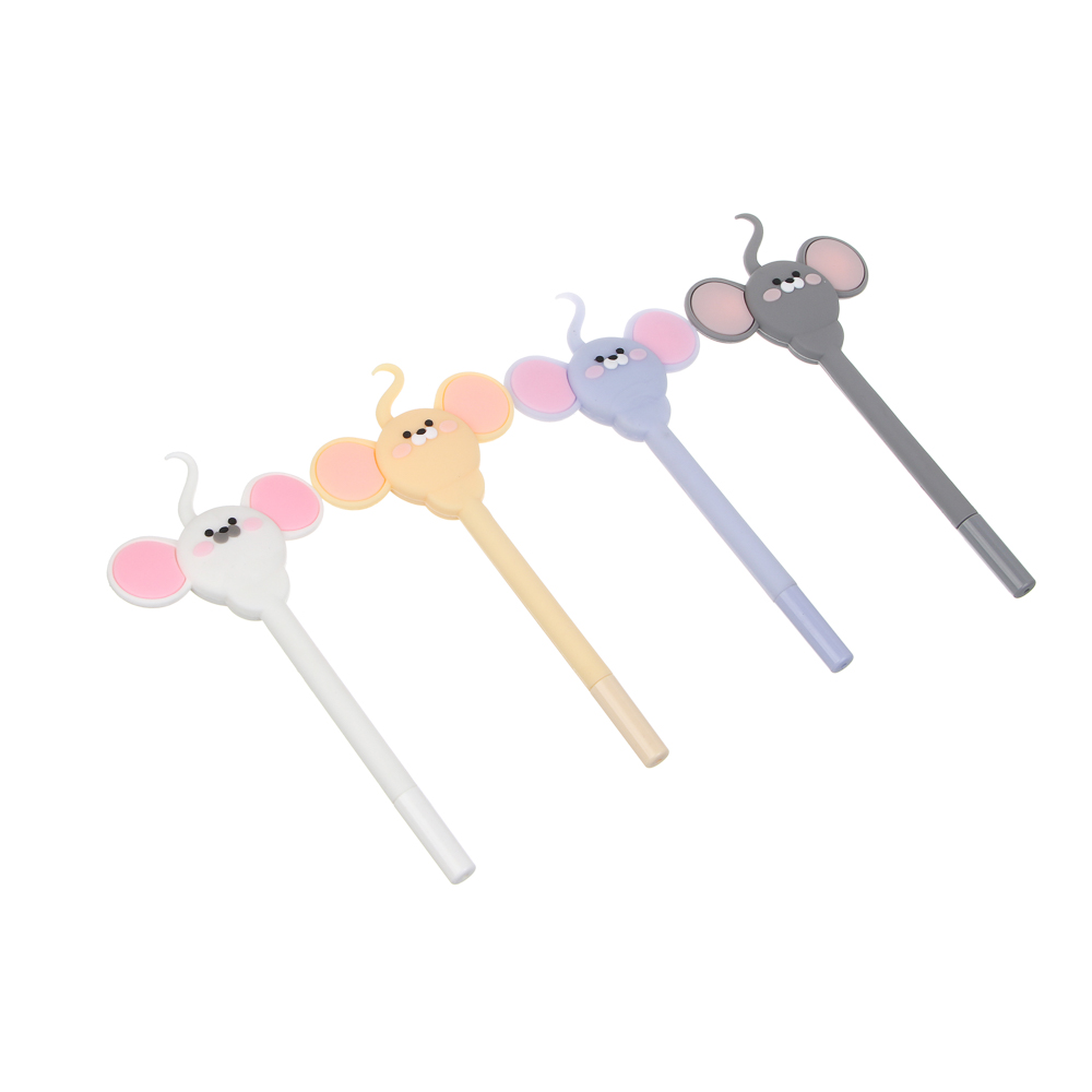 Ручка гелевая синяя "Мышки", силиконовый корпус, 4 вида, шоу-бокс, арт.№ 591-291