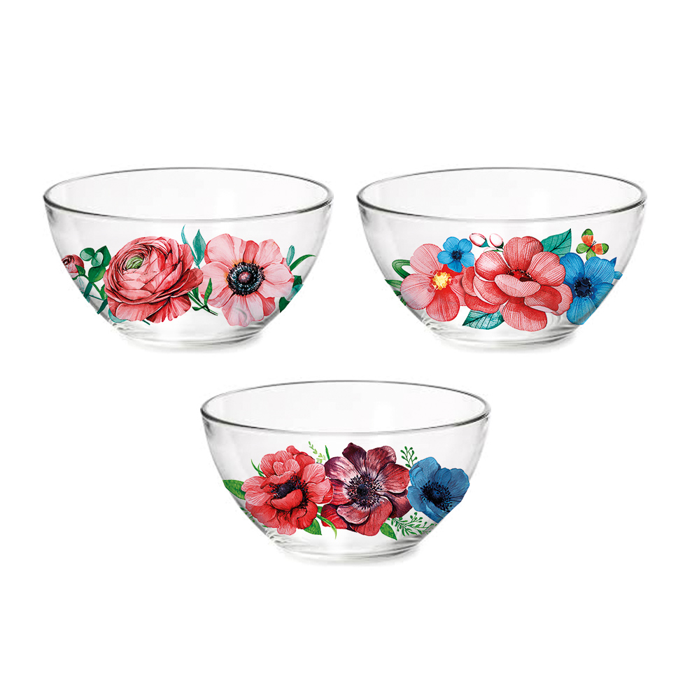ОСЗ Анемоны Салатник 16 см, стекло, 3 дизайна, арт.№ 877-730