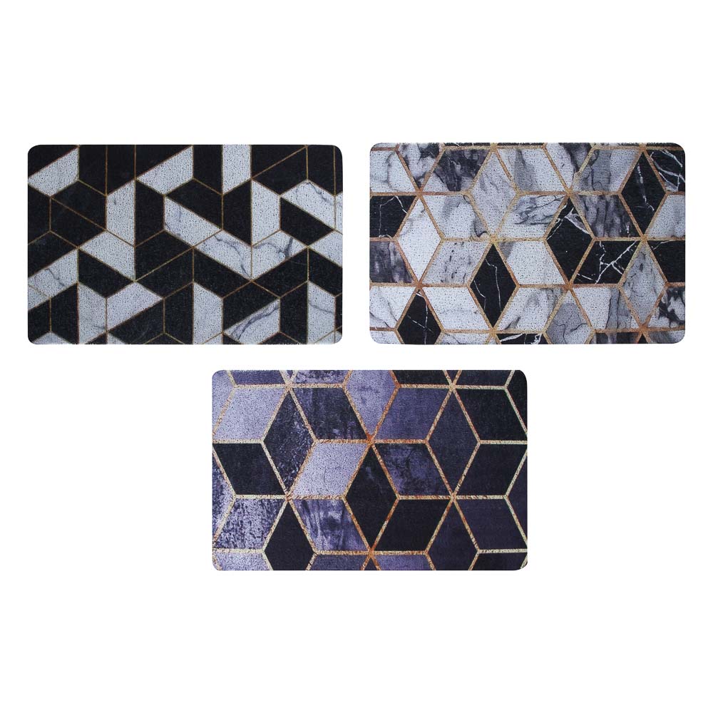 Коврик придверный тм VETTA Print, ПВХ, 44х74 см, 3 дизайна, резиновая подложка, арт.№ 466-421