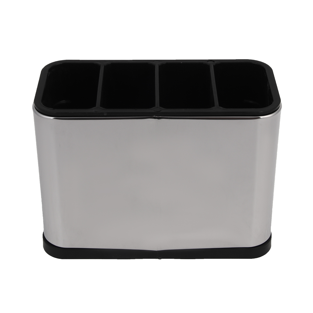 Подставка для столовых приборов тм VETTA, 18х13х8,5см, пластик, цвет серебро, арт.№ 485-198