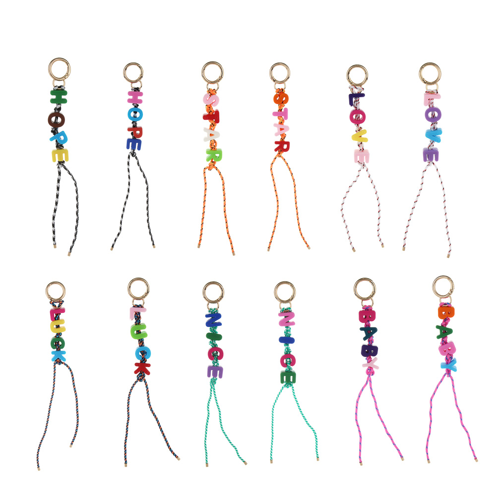 Подвеска брелок паракорд и бусины тм ЮL Wish, нейлон, пластик, 21,5 см, 6 дизайнов, арт.№ 334-151