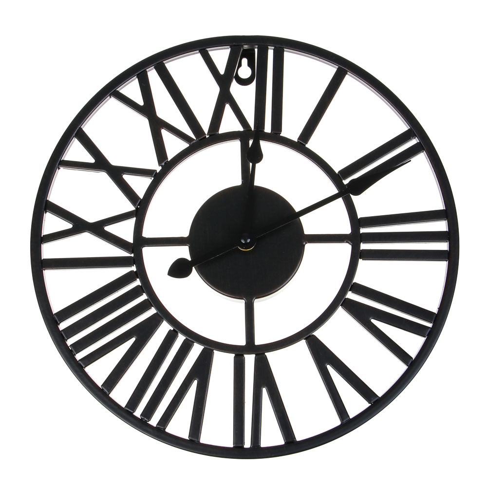 LADECOR CHRONO Часы настенные, круглые, 30x30x3,5 см, металл, цвет черный, арт.№ 581-610