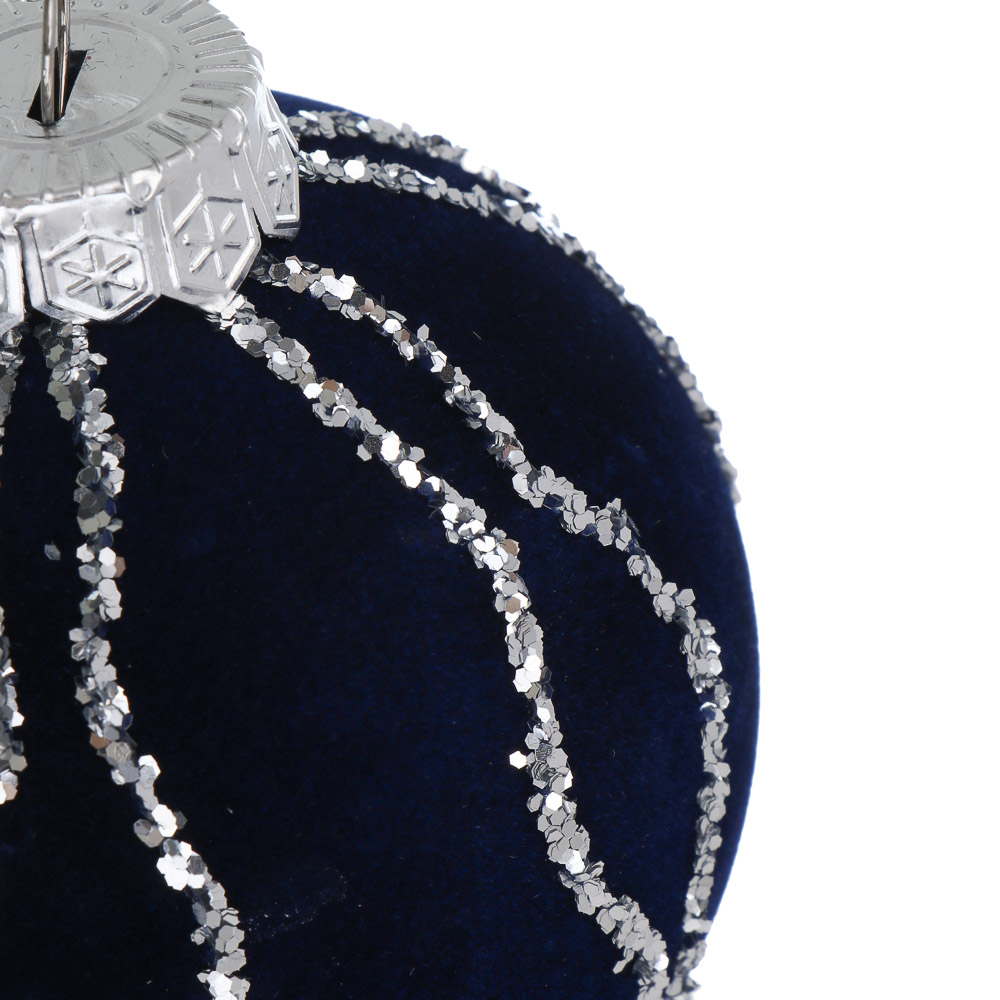 СНОУ БУМ Шар 8 см, флокированный, синий, 3 вида, арт.№ 373-602