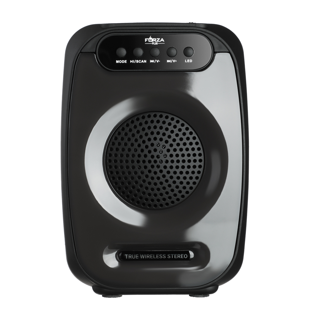 FORZA Колонка беспроводная 5В, подсветка, 1200 мАч, БТ, USB, Micro-SD, TWS, ВШГ 20x14x12 см, чёрный, пластик, арт.№ 443-006