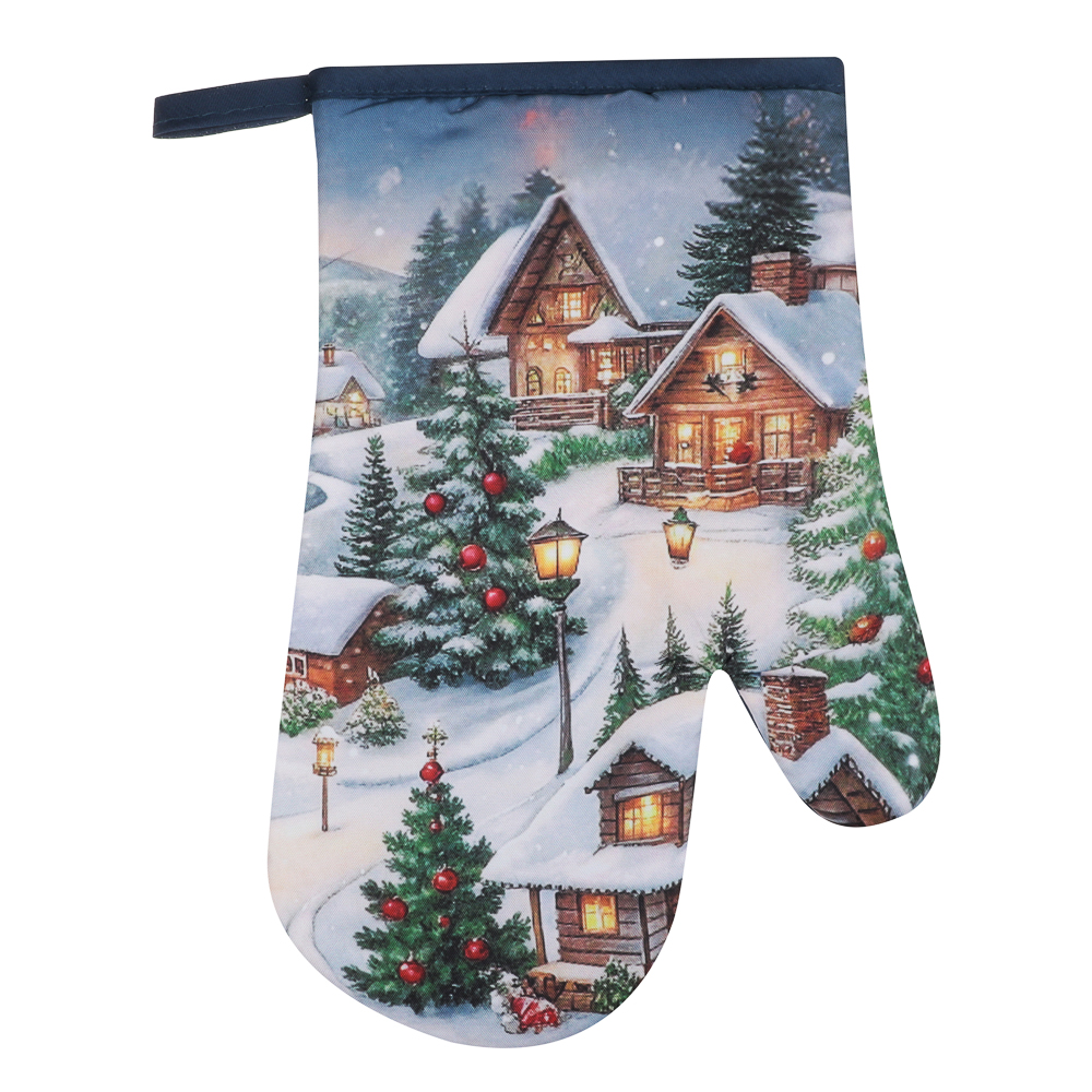 PROVANCE Нордик Прихватка-варежка, 17х27см, 100% полиэстер, домики, арт.№ 492-290