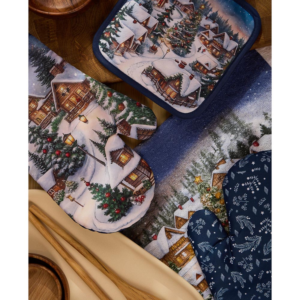 PROVANCE Нордик Прихватка-варежка, 17х27см, 100% полиэстер, домики, арт.№ 492-290