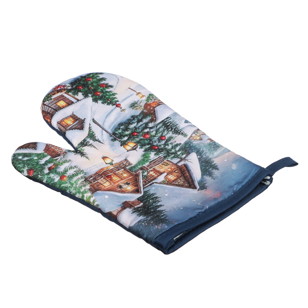 PROVANCE Нордик Прихватка-варежка, 17х27см, 100% полиэстер, домики, арт.№ 492-290