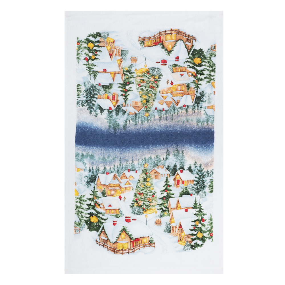 PROVANCE Нордик Полотенце кухонное, 38х63см, 55% хлопок, 45% полиэстер, домики, арт.№ 492-291