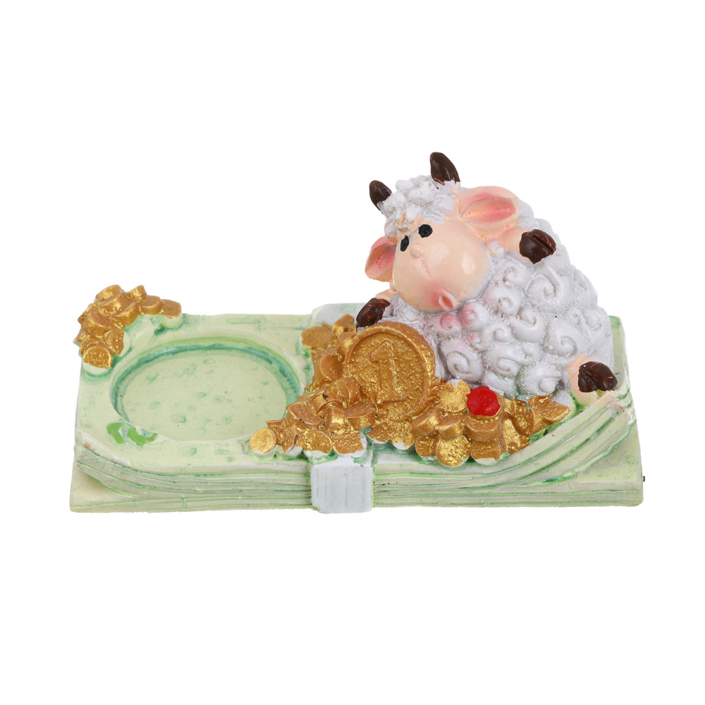 Фигурка тм СНОУ БУМ Символ года с подставкой для свечи 7,5x4,5 см, полистоун, 2 вида, арт.№ 398-888