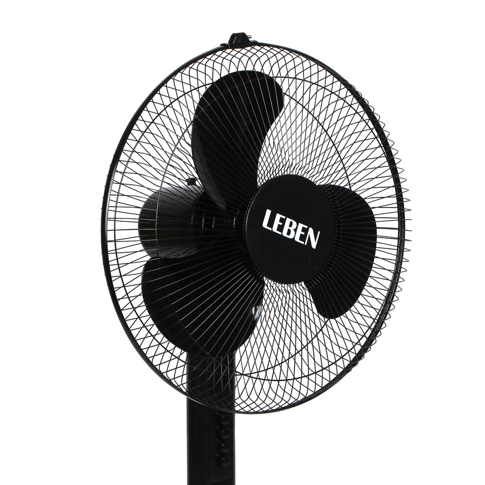 Вентилятор напольный тм LEBEN 45Вт, 3 скорости, диаметр 43см, 220в, черный (1шт в коробке), арт.№ 243-035