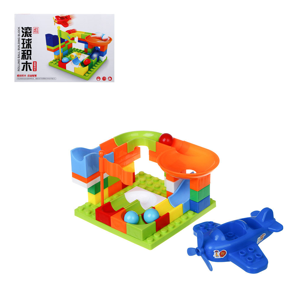 Конструктор крупные детали для малышей, 41 деталь, 35х8х24см, PP, 2 дизайна, арт.№ 859-097