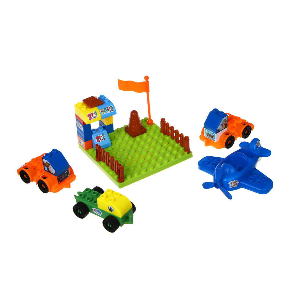 Конструктор крупные детали для малышей, 41 деталь, 35х8х24см, PP, 2 дизайна, арт.№ 859-097