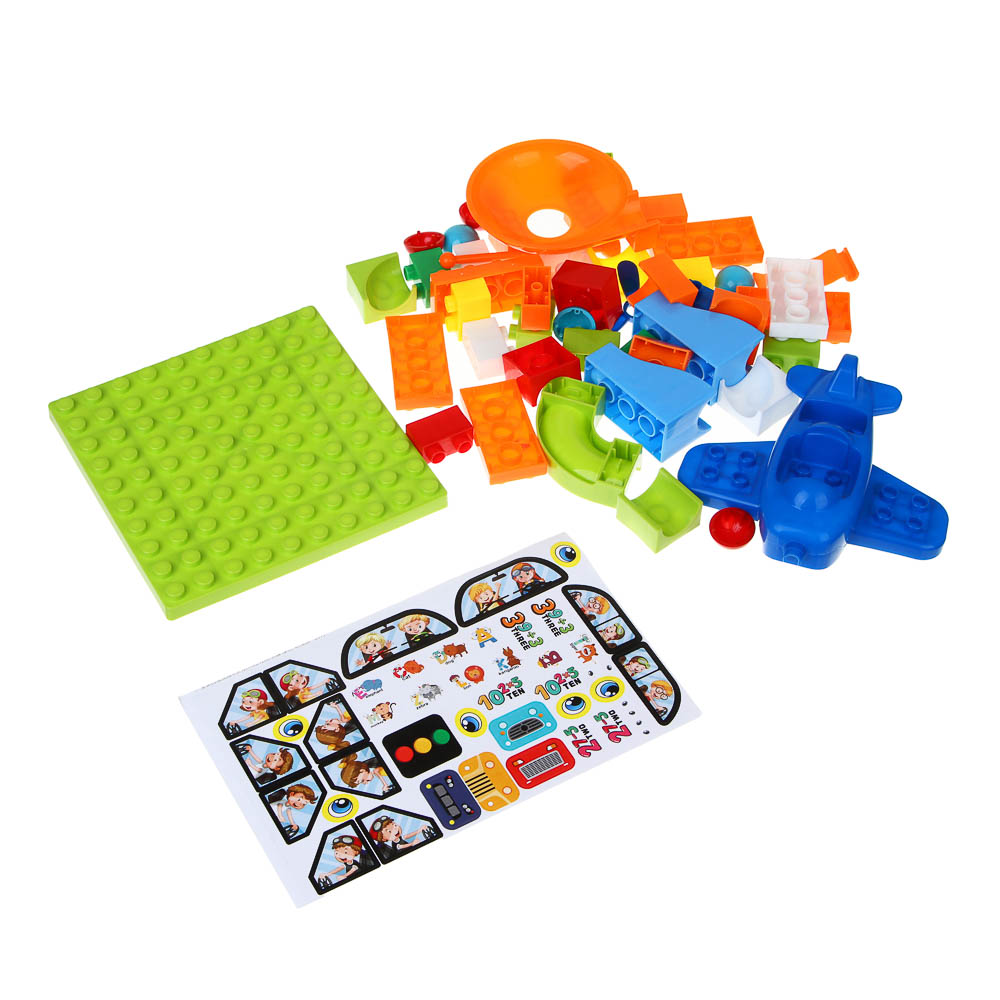 Конструктор крупные детали для малышей, 41 деталь, 35х8х24см, PP, 2 дизайна, арт.№ 859-097