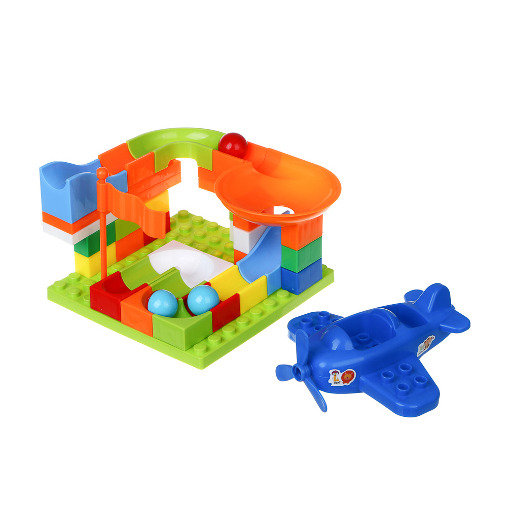 Конструктор крупные детали для малышей, 41 деталь, 35х8х24см, PP, 2 дизайна, арт.№ 859-097