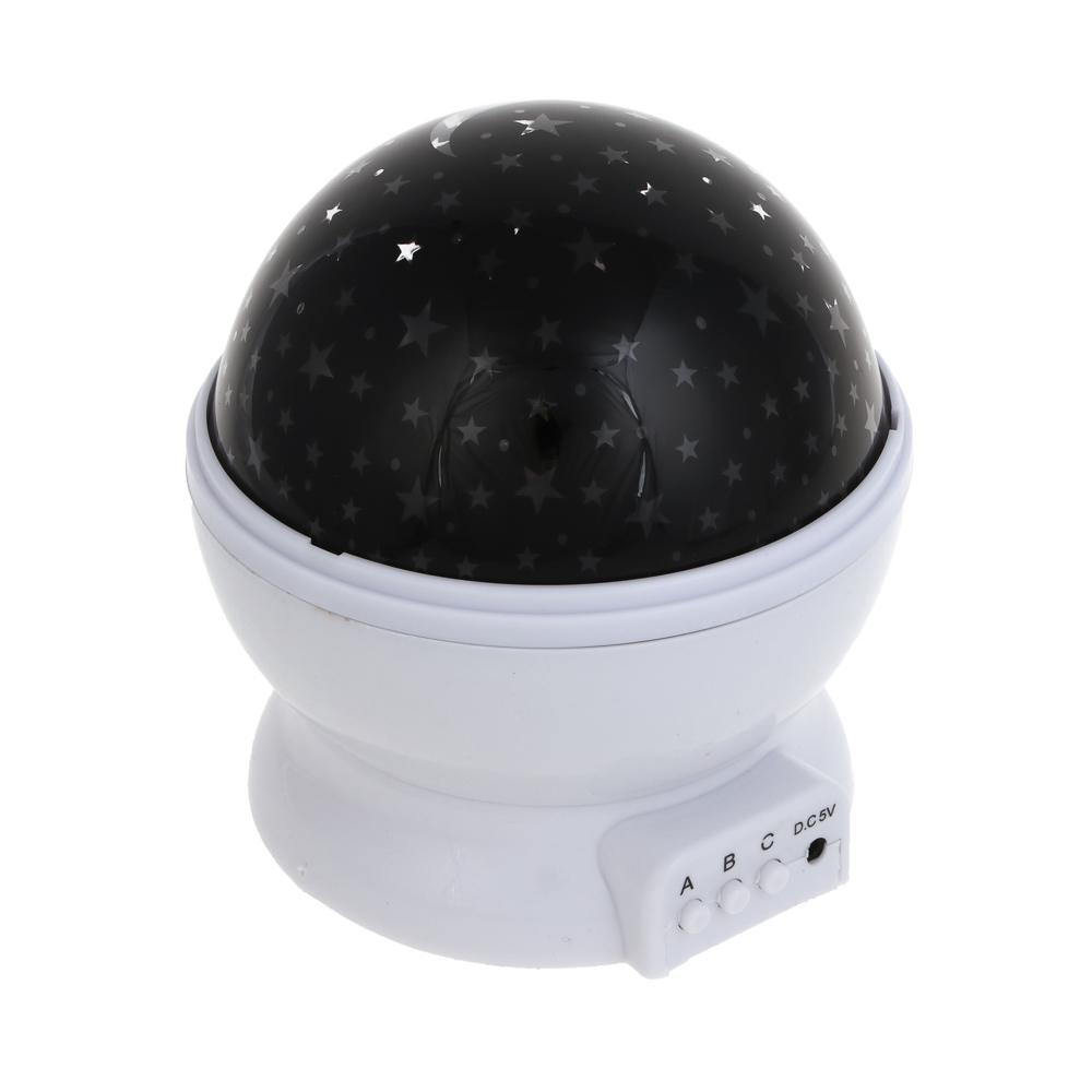 Светильник-проектор "Звездное небо" 13,3х11,5 см, 4 LED лампы, свечение шампань, мульти, 3 режима, DС5V/1.5V, USB, 4хААА, арт.№ 392-089