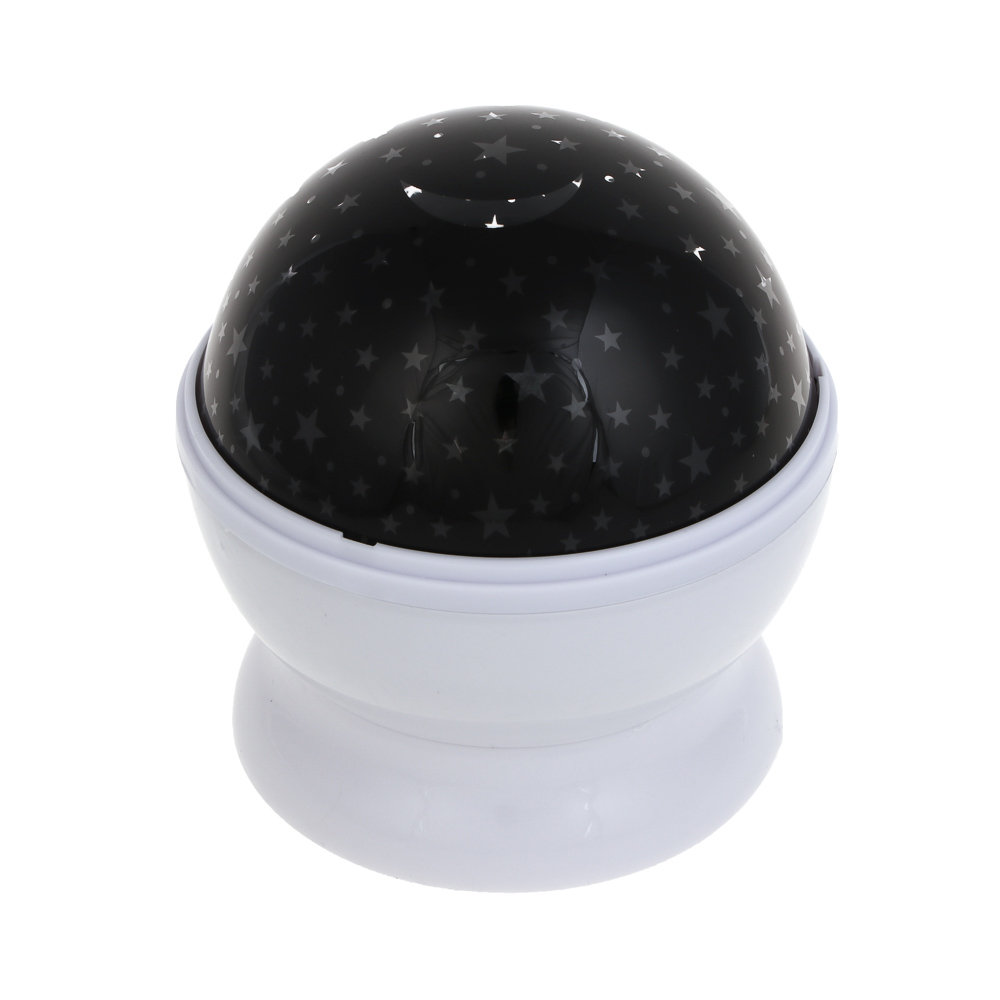 Светильник-проектор "Звездное небо" 13,3х11,5 см, 4 LED лампы, свечение шампань, мульти, 3 режима, DС5V/1.5V, USB, 4хААА, арт.№ 392-089