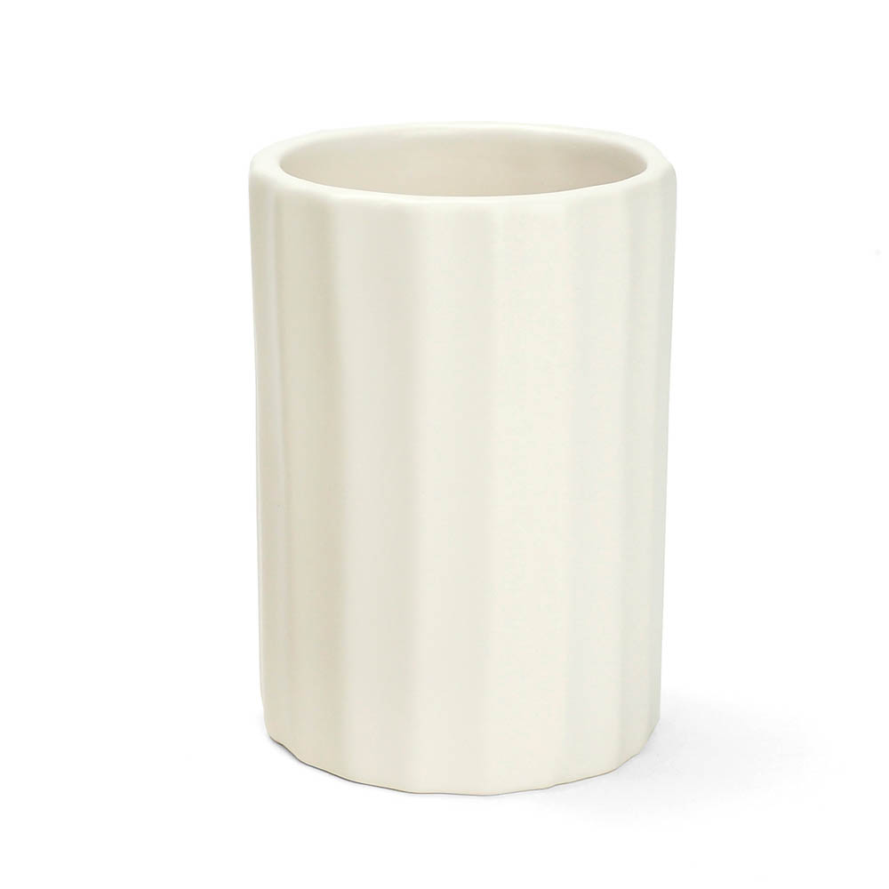 Стакан для зубных щеток Белая роза, керамика, цвет белый, арт.№ 408-021