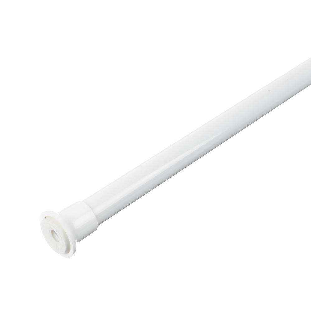 Карниз для шторы в ванную комнату, раздвижной 210см, металл, полипропилен, цвет белый, арт.№ 464-011