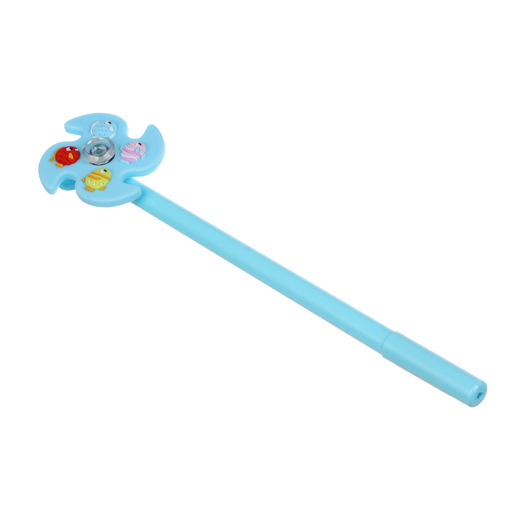 Ручка-спиннер гелевая синяя 0,5мм, "Подводный мир", шоу-бокс, арт.№ 591-336