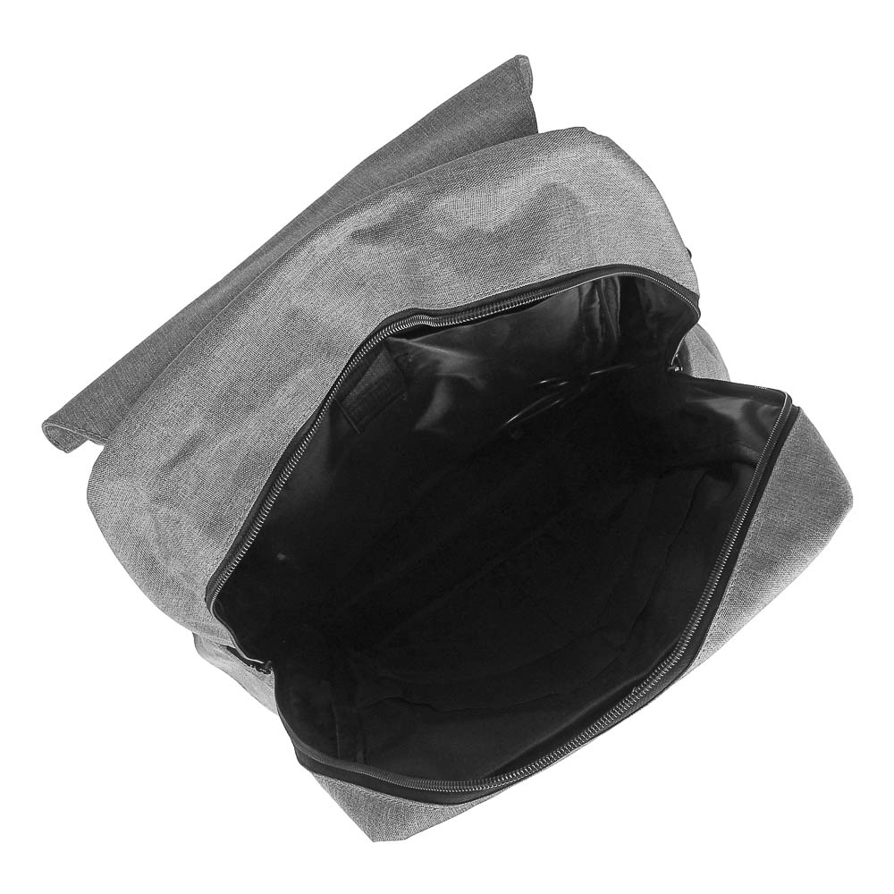 Рюкзак подростковый 39x31,5x14,5см, 1 отд., 4 карм., клапан на 2х кноп., ПЭ, серый, арт.№ 254-592