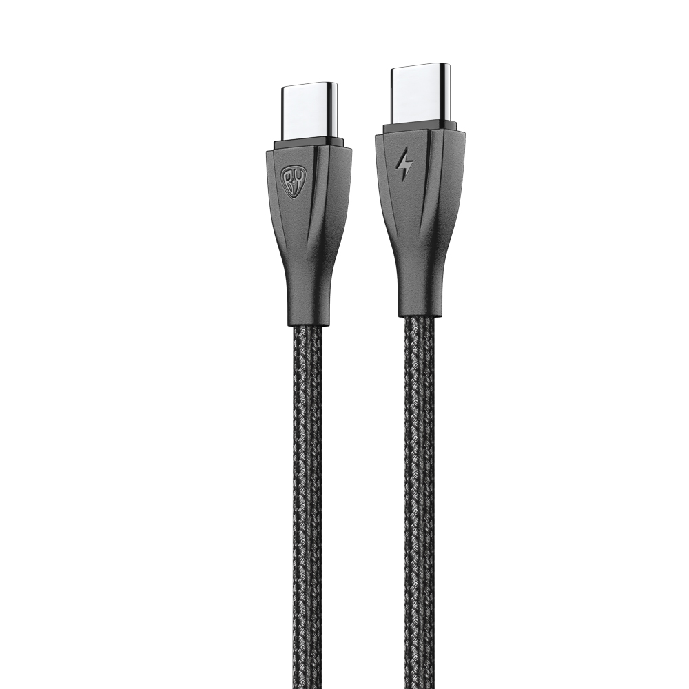 Кабель для зарядки Type C-Type C BY Nylon Pro, 60Вт, 2 м, 5A, нейлон, черный, арт.№ 931-632