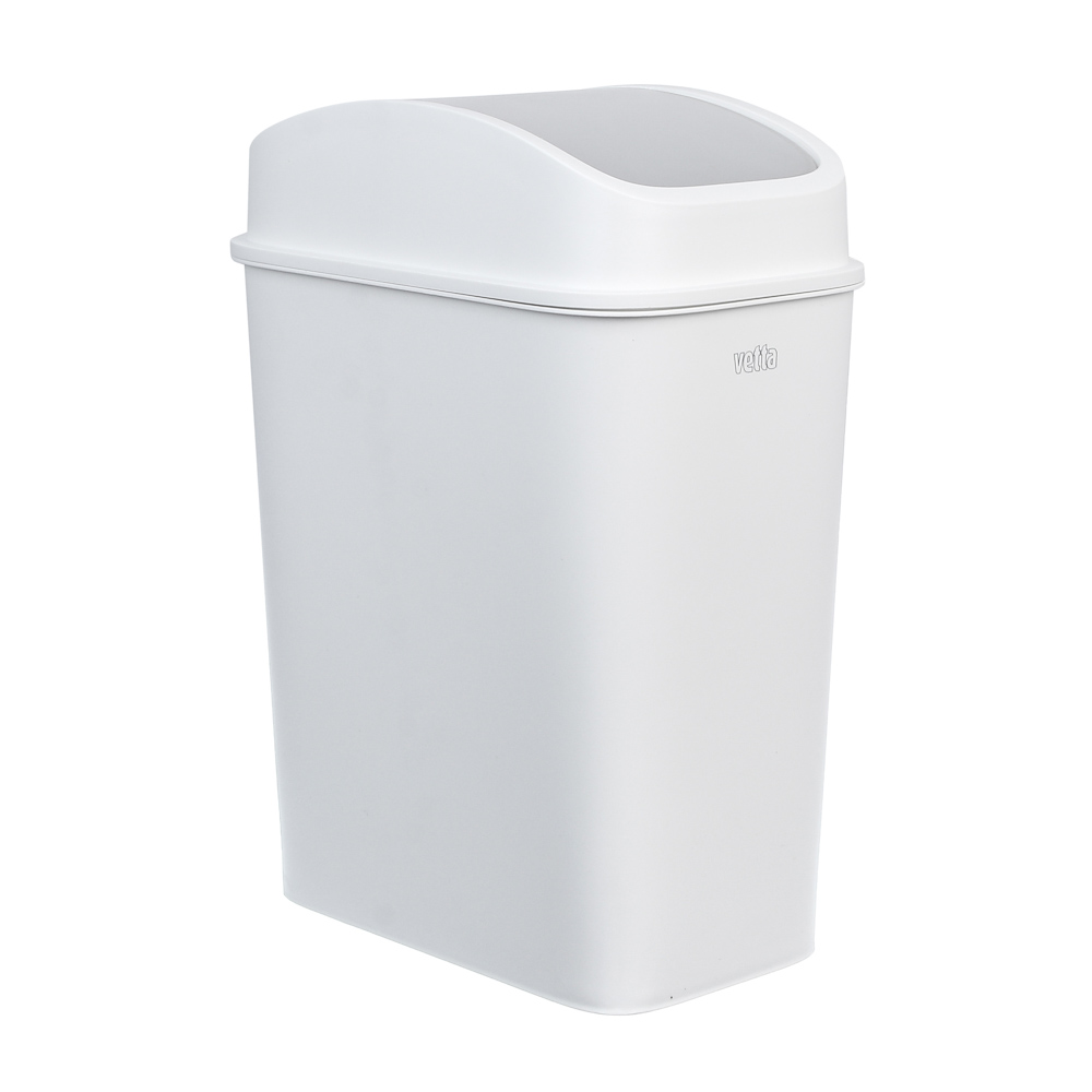 Ведро мусорное с крышкой тм VETTA, 8 литров, 16х26х34 см, полипропилен, цвет белый, арт.№ 407-113