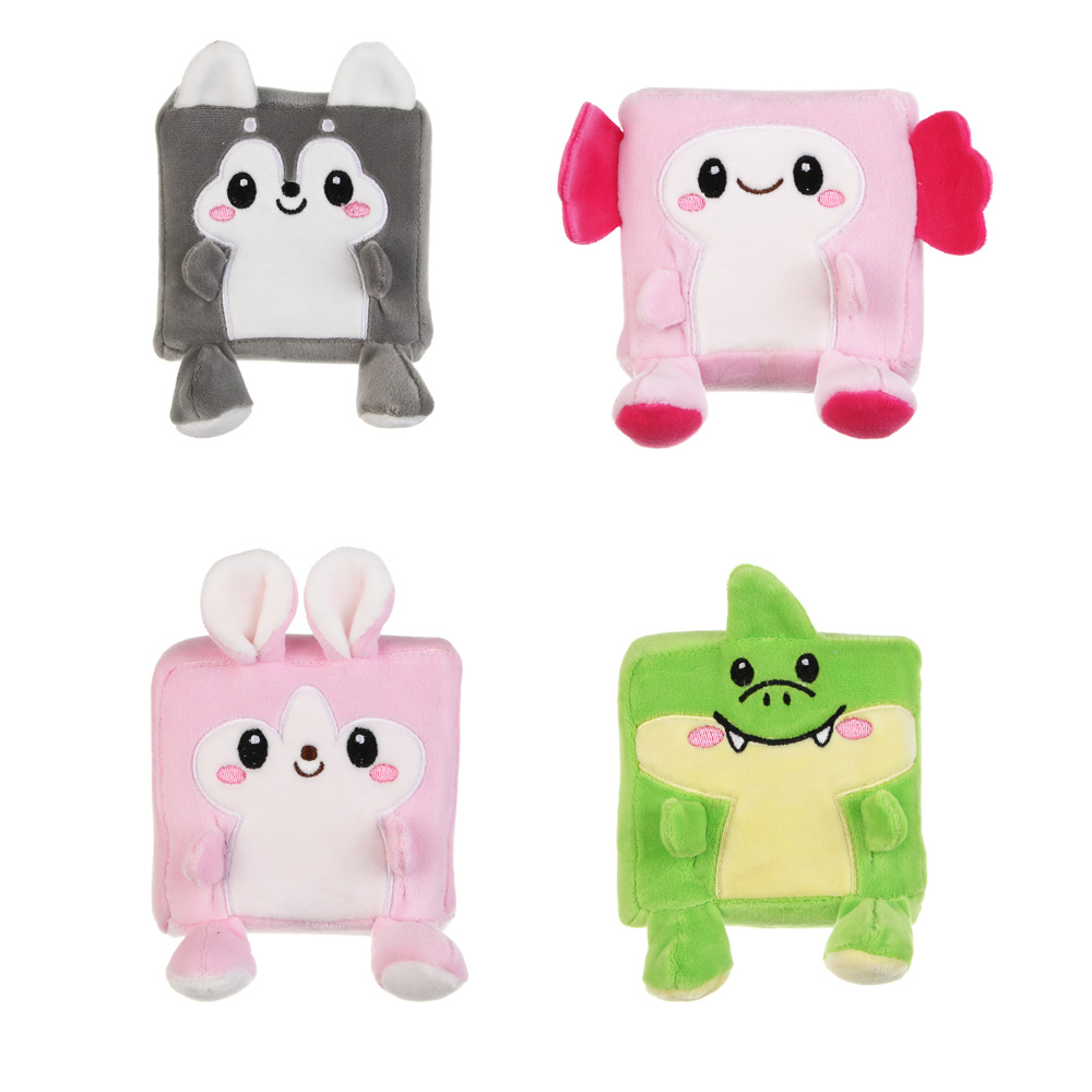 Питомец мягкий "Зверокубик" 10 см, полиуретан, полиэстер, ИГРОЛЕНД, 3+, 1811-35, арт.№ 258-114