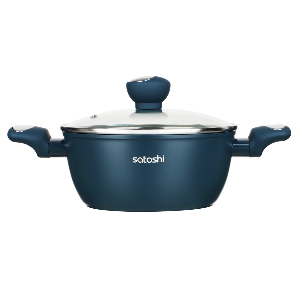 SATOSHI Ривьера Набор посуды 8 предметов, а/пр.покрытие: кастюли+крышки: 2,3 л и 3,8 л; ковш+крышка 1,3 л; сковороды 24 см, 28 см, арт.№ 846-722
