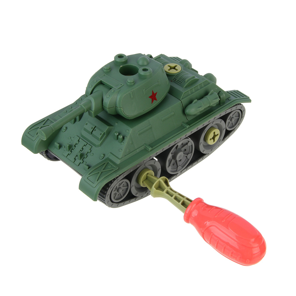 BY Русские Супергерои УВЗ Танк-конструктор Т-34, отвертка, 11x13x20 см, PP, арт.№ 859-008