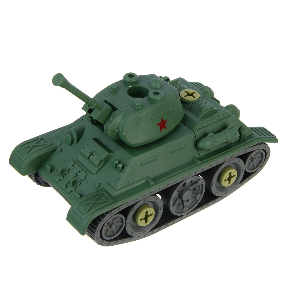 BY Русские Супергерои УВЗ Танк-конструктор Т-34, отвертка, 11x13x20 см, PP, арт.№ 859-008